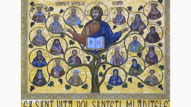 Sfinții Români – icoană mozaic Mănăstirea ,,Duminica Sfinților Români“, București